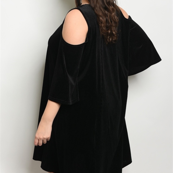 COLD SHOULDER LITTLE BLACK DRESS - Picture 3 of 5